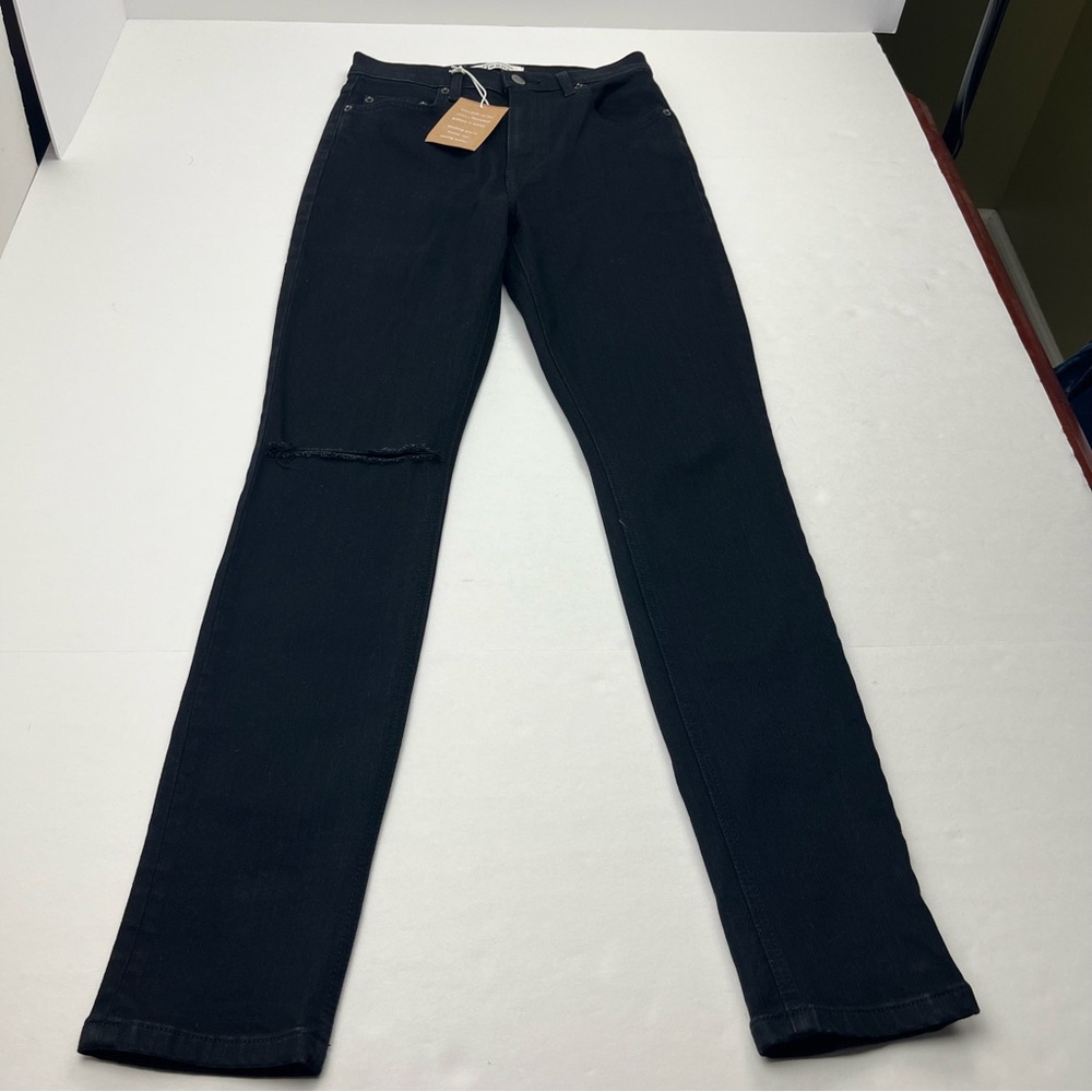 Reformation High And Skinny Jean Faded Black Destroyed Denim Womens Size‎ 27 NEW
